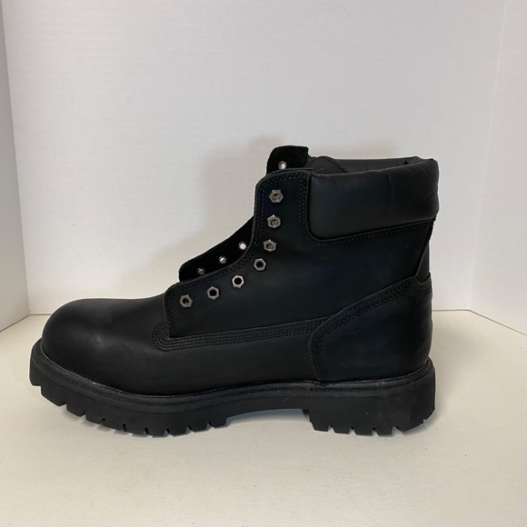 Timberland Pro Size 14 Black Leather Steel Toe Boots No Laces Very Good Cond main image 11